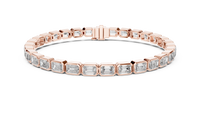 9.30ct TW Emerald Cut Lab-Grown Diamond Tennis Bracelet in Rose Gold — Verasah fine jewellery