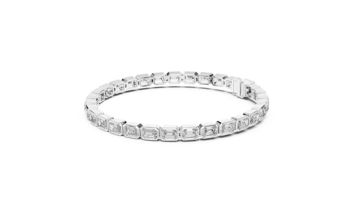 9.30ct TW Emerald Cut Lab-Grown Diamond Tennis Bracelet