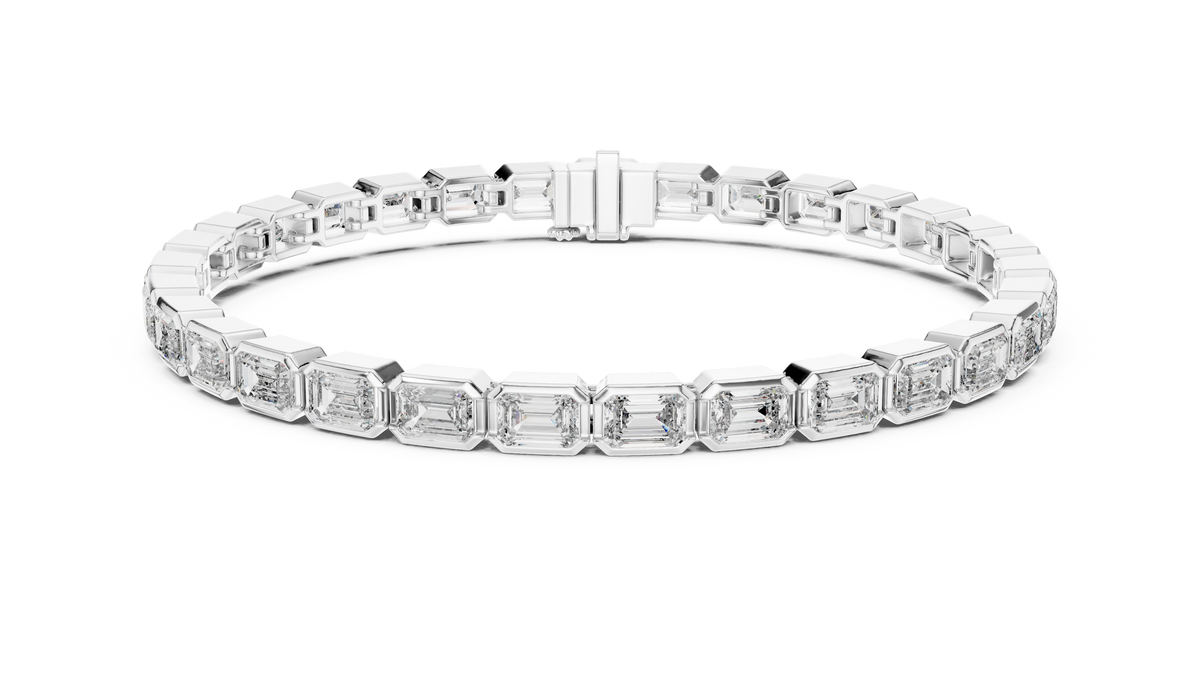 9.30ct TW Emerald Cut Lab-Grown Diamond Tennis Bracelet