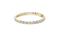 9.30ct TW Emerald Cut Lab-Grown Diamond Tennis Bracelet in Yellow Gold — Verasah fine jewellery