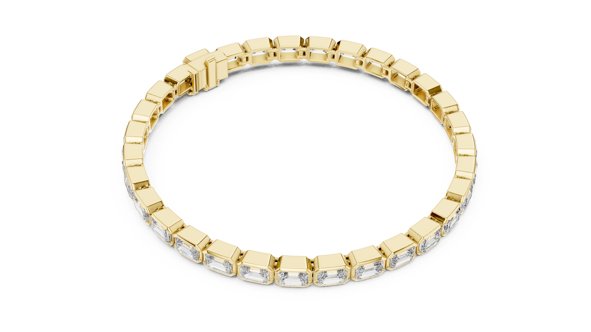 9.30ct TW Emerald Cut Lab-Grown Diamond Tennis Bracelet