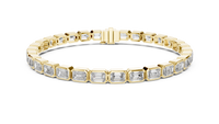 9.30ct TW Emerald Cut Lab-Grown Diamond Tennis Bracelet in Yellow Gold — Verasah fine jewellery