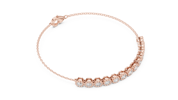 1.43ct TW Round Lab-Grown Diamond Cluster Station Bracelet