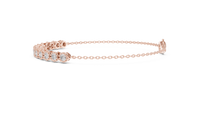 1.43ct TW Round Lab-Grown Diamond Cluster Station Bracelet in Rose Gold — Verasah fine jewellery