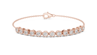 1.43ct TW Round Lab-Grown Diamond Cluster Station Bracelet in Rose Gold — Verasah fine jewellery