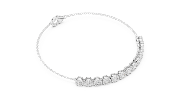 1.43ct TW Round Lab-Grown Diamond Cluster Station Bracelet