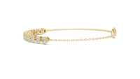 1.43ct TW Round Lab-Grown Diamond Cluster Station Bracelet in Yellow Gold — Verasah fine jewellery