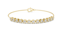 1.43ct TW Round Lab-Grown Diamond Cluster Station Bracelet in Yellow Gold — Verasah fine jewellery