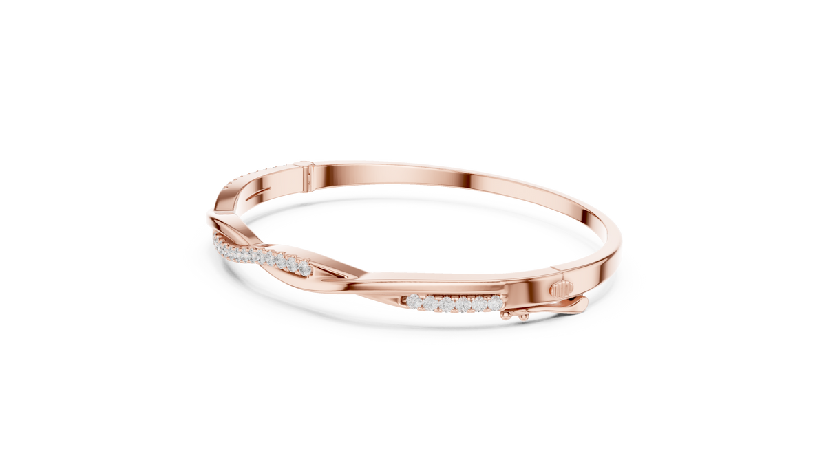 0.70ct TW Round Lab-Grown Diamond Twist Bangle