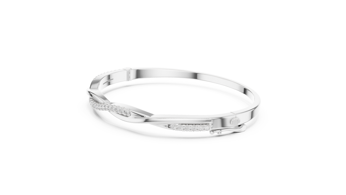 0.70ct TW Round Lab-Grown Diamond Twist Bangle