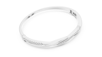 0.70ct TW Round Lab-Grown Diamond Twist Bangle in White Gold — Verasah fine jewellery