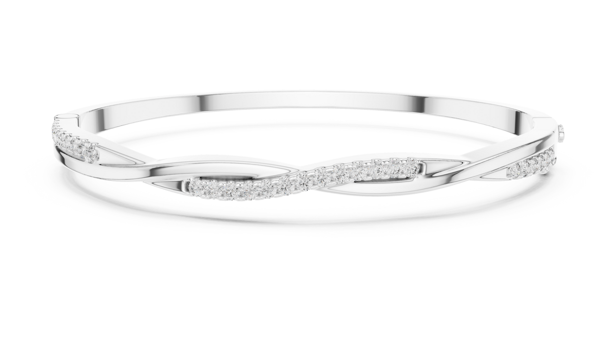 0.70ct TW Round Lab-Grown Diamond Twist Bangle