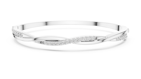 0.70ct TW Round Lab-Grown Diamond Twist Bangle