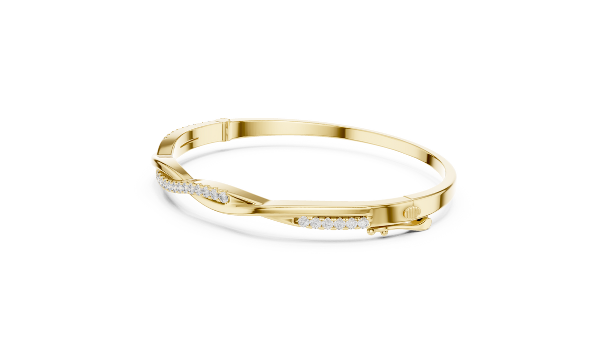 0.70ct TW Round Lab-Grown Diamond Twist Bangle