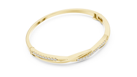 0.70ct TW Round Lab-Grown Diamond Twist Bangle in Yellow Gold — Verasah fine jewellery