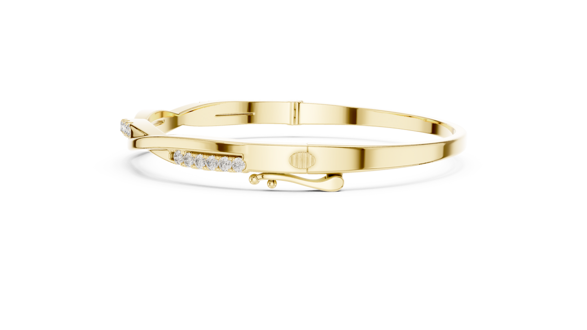 0.70ct TW Round Lab-Grown Diamond Twist Bangle