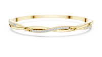 0.70ct TW Round Lab-Grown Diamond Twist Bangle in Yellow Gold — Verasah fine jewellery