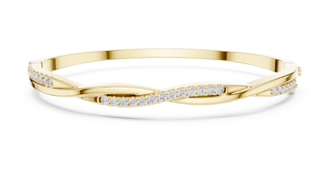 0.70ct TW Round Lab-Grown Diamond Twist Bangle