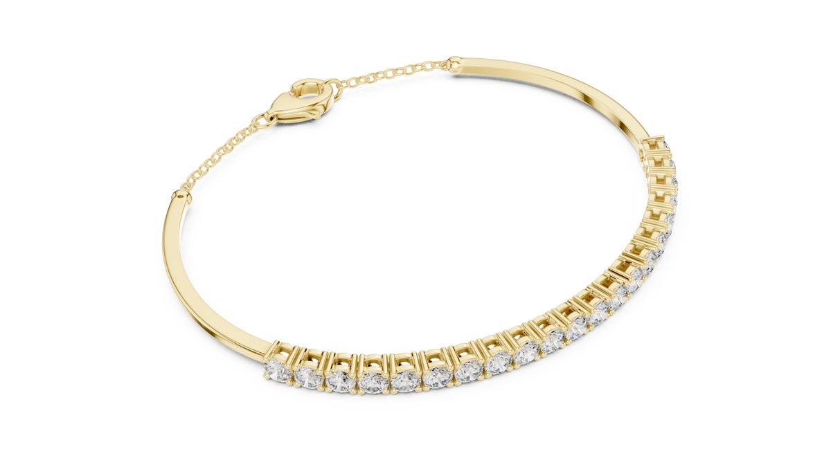 2.31ct TW Round Lab-Grown Diamond Cuff Bangle