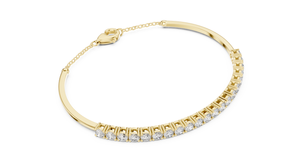 2.31ct TW Round Lab-Grown Diamond Cuff Bangle