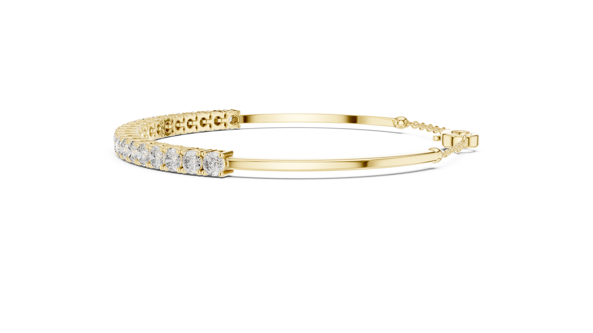 2.31ct TW Round Lab-Grown Diamond Cuff Bangle
