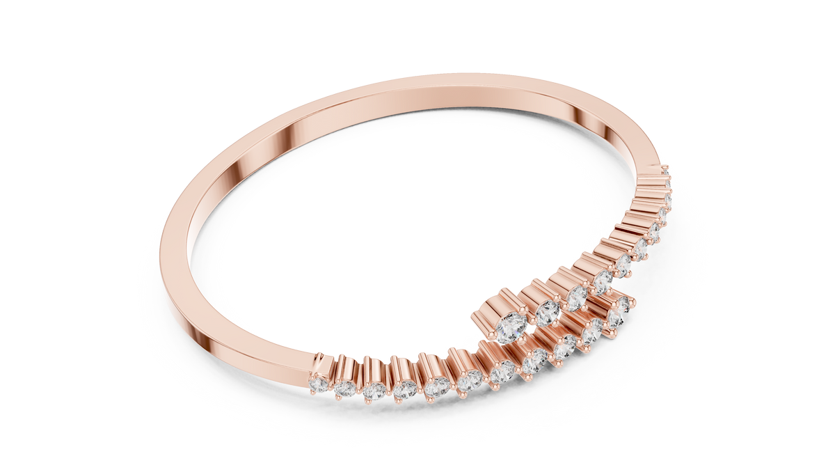 1.74ct TW Round Lab-Grown Diamond Graduated Bangle
