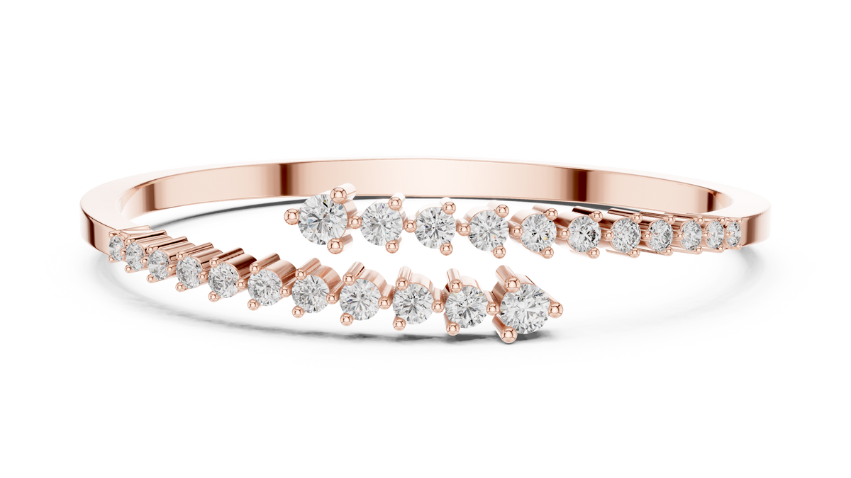 1.74ct TW Round Lab-Grown Diamond Graduated Bangle