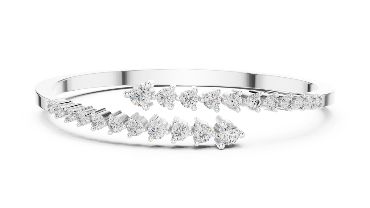 1.74ct TW Round Lab-Grown Diamond Graduated Bangle