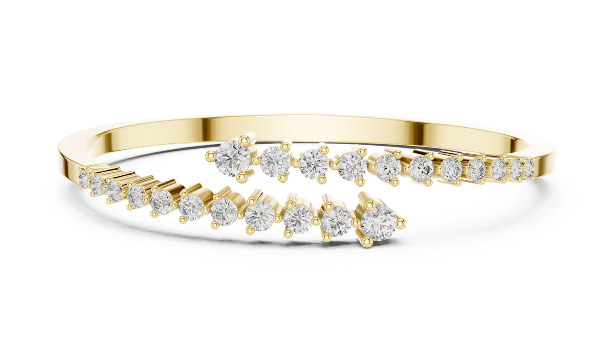 1.74ct TW Round Lab-Grown Diamond Graduated Bangle