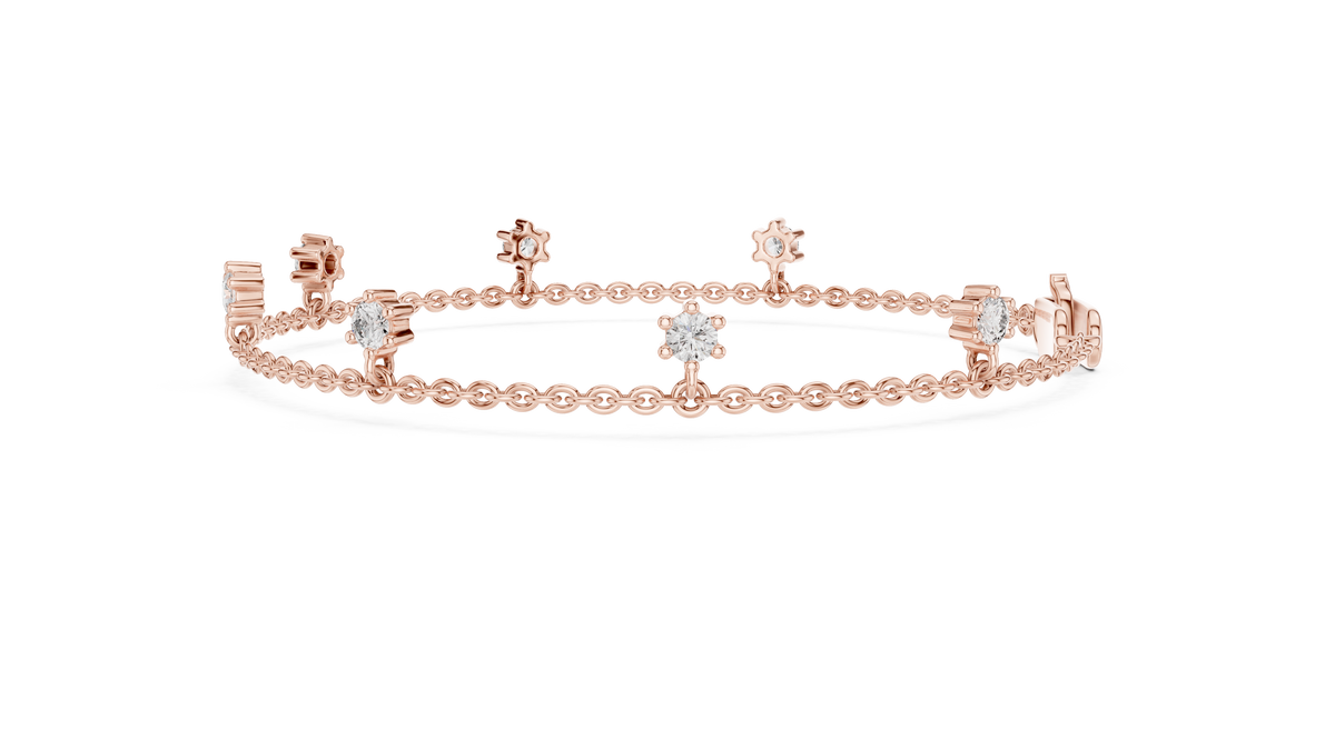 0.77ct TW Round Lab-Grown Diamond Station Bracelet