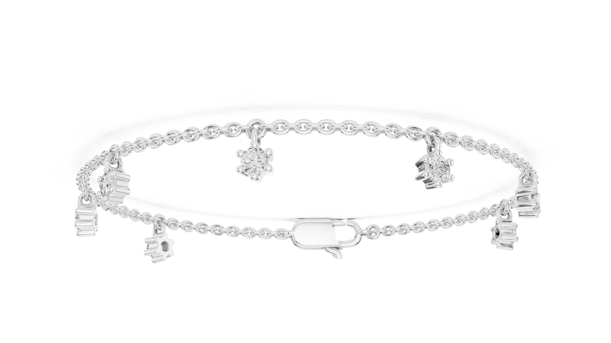 0.77ct TW Round Lab-Grown Diamond Station Bracelet