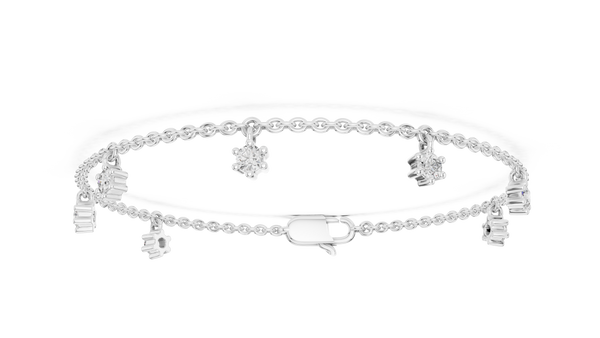 0.77ct TW Round Lab-Grown Diamond Station Bracelet
