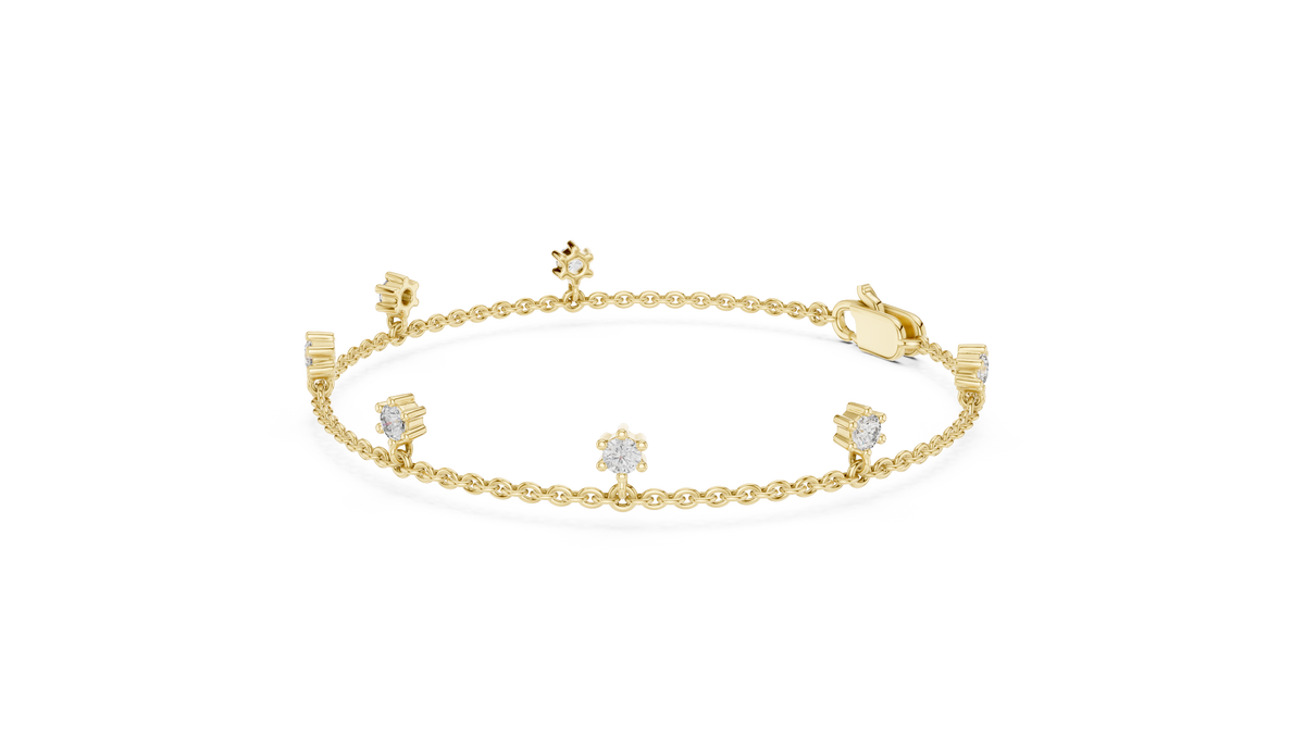 0.77ct TW Round Lab-Grown Diamond Station Bracelet