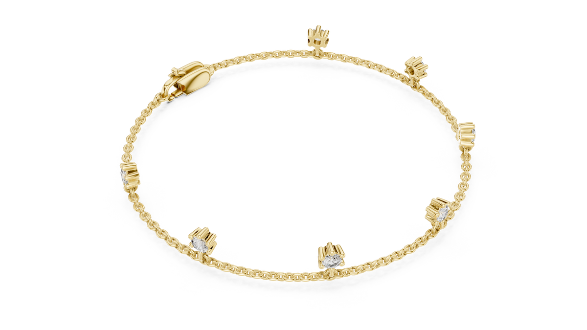 0.77ct TW Round Lab-Grown Diamond Station Bracelet