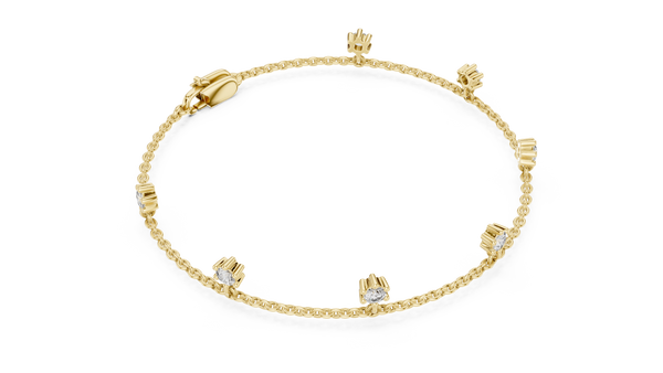 0.77ct TW Round Lab-Grown Diamond Station Bracelet
