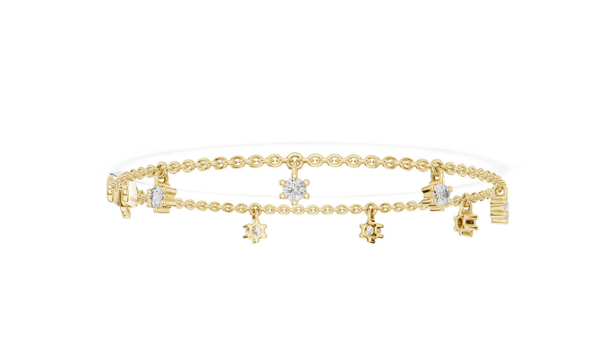 0.77ct TW Round Lab-Grown Diamond Station Bracelet
