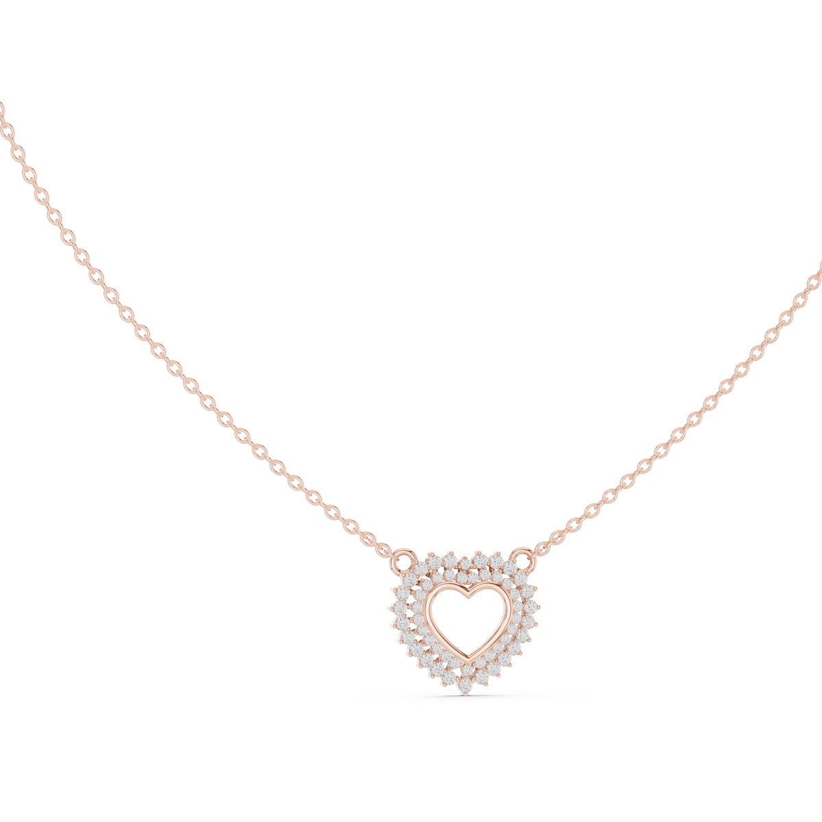 0.38ct TW Round Lab-Grown Diamond Heart Cluster Pendant Necklace