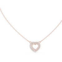 0.38ct TW Round Lab-Grown Diamond Heart Cluster Pendant Necklace in Rose Gold — Verasah fine jewellery