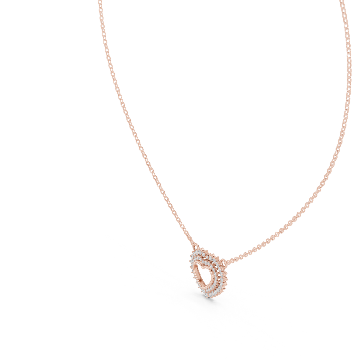 0.38ct TW Round Lab-Grown Diamond Heart Cluster Pendant Necklace
