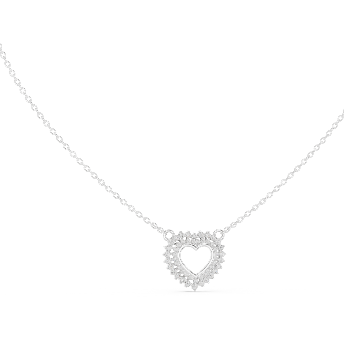0.38ct TW Round Lab-Grown Diamond Heart Cluster Pendant Necklace