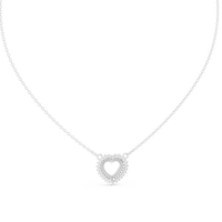 0.38ct TW Round Lab-Grown Diamond Heart Cluster Pendant Necklace in White Gold — Verasah fine jewellery