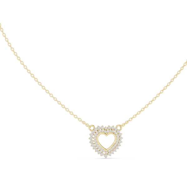 0.38ct TW Round Lab-Grown Diamond Heart Cluster Pendant Necklace