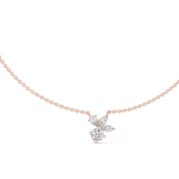 2.12ct TW Mixed Shape Lab-Grown Diamond Flower Cluster Pendant Necklace in Rose Gold — Verasah fine jewellery