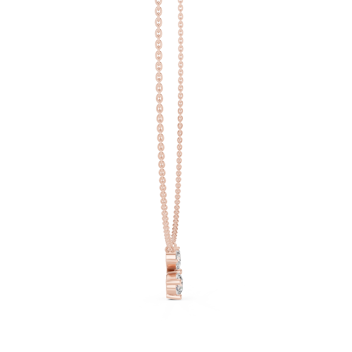 2.12ct TW Mixed Shape Lab-Grown Diamond Flower Cluster Pendant Necklace