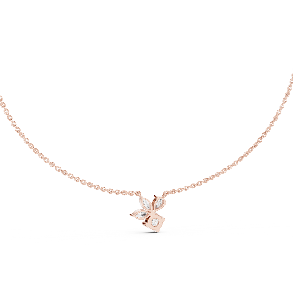 2.12ct TW Mixed Shape Lab-Grown Diamond Flower Cluster Pendant Necklace
