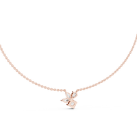 2.12ct TW Mixed Shape Lab-Grown Diamond Flower Cluster Pendant Necklace in Rose Gold — Verasah fine jewellery