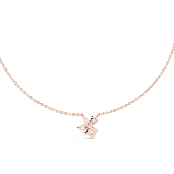 2.12ct TW Mixed Shape Lab-Grown Diamond Flower Cluster Pendant Necklace