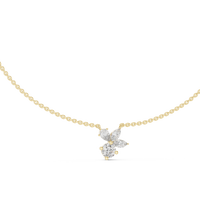 2.12ct TW Mixed Shape Lab-Grown Diamond Flower Cluster Pendant Necklace in Yellow Gold — Verasah fine jewellery