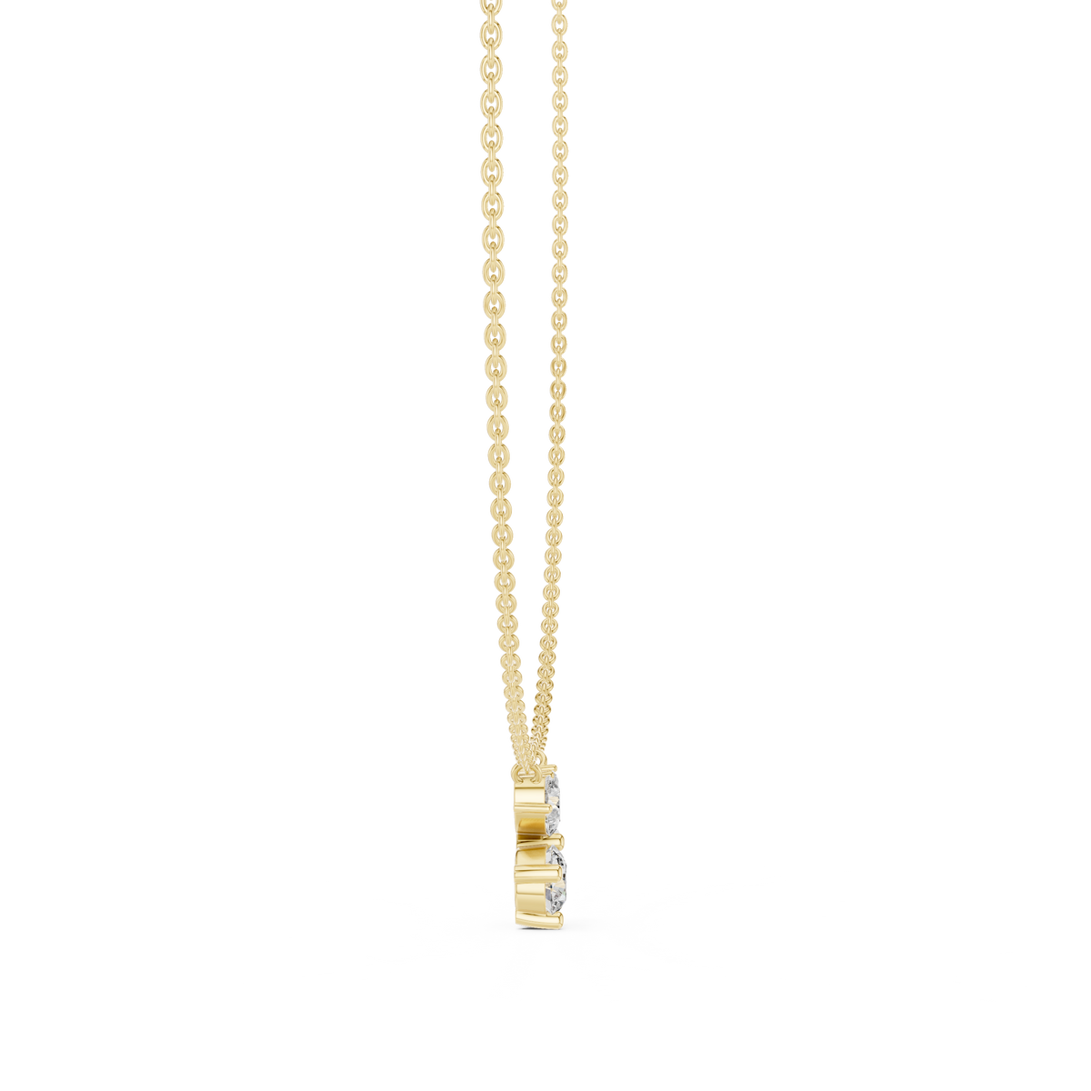2.12ct TW Mixed Shape Lab-Grown Diamond Flower Cluster Pendant Necklace