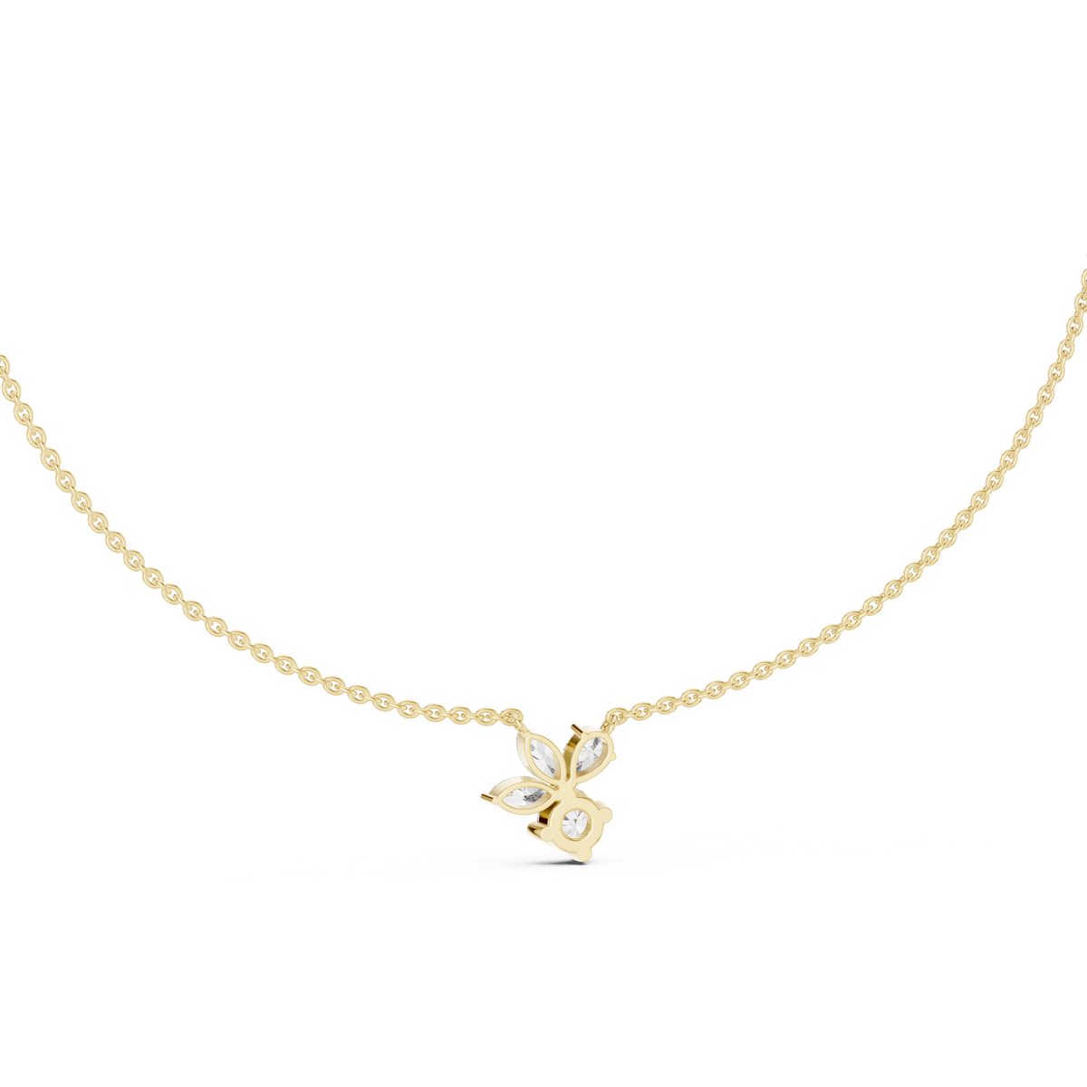 2.12ct TW Mixed Shape Lab-Grown Diamond Flower Cluster Pendant Necklace